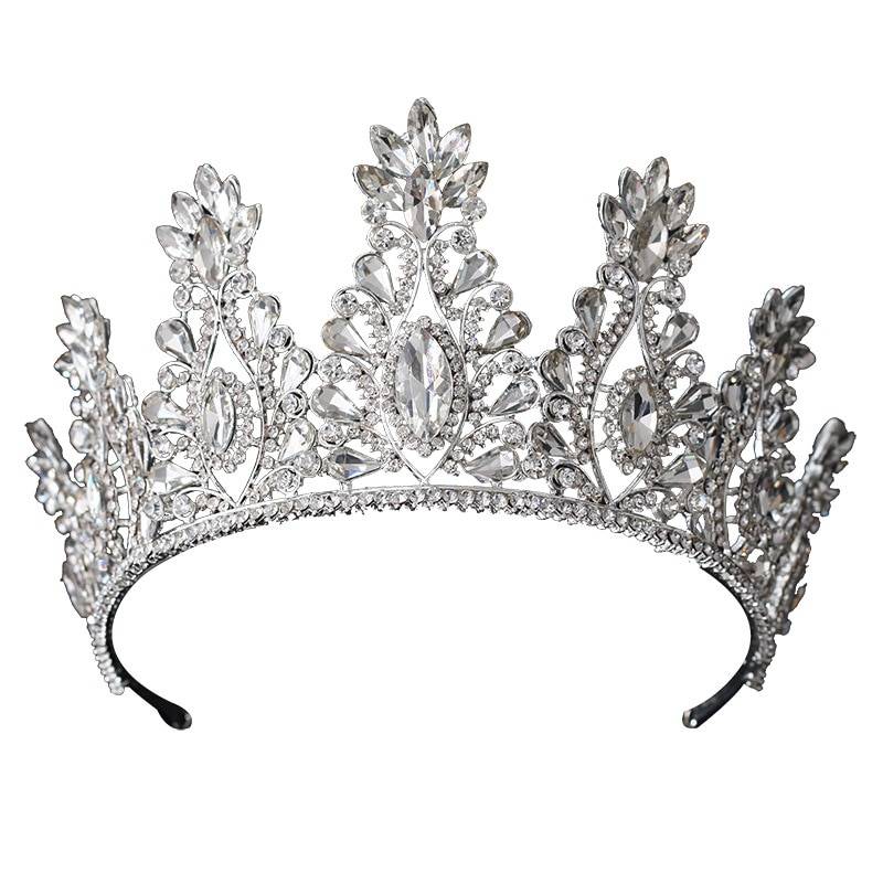 Big drop crystal rhinestone wedding diadem queen tiara crown headband