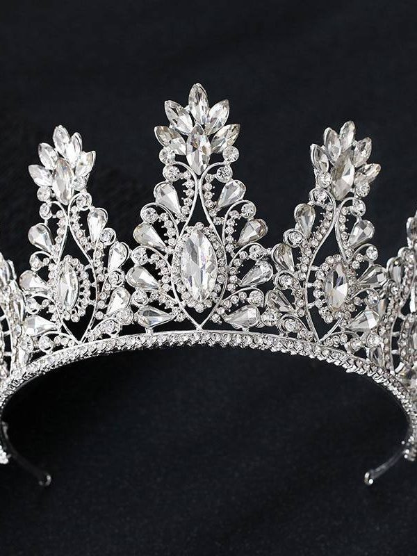 Big Drop Crystal Rhinestone Wedding Diadem Queen Tiara Crown Headband in Wedding Accessories