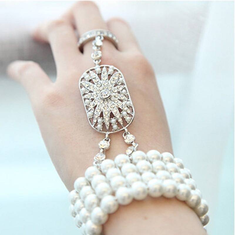 Great gatsby pearl bracelet bridal bridesmaid jewelry