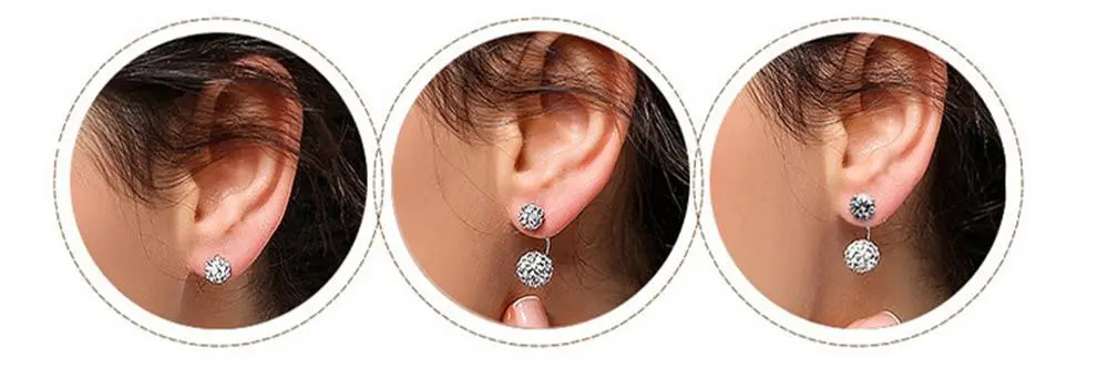 Silver zirconia vintage stud earrings
