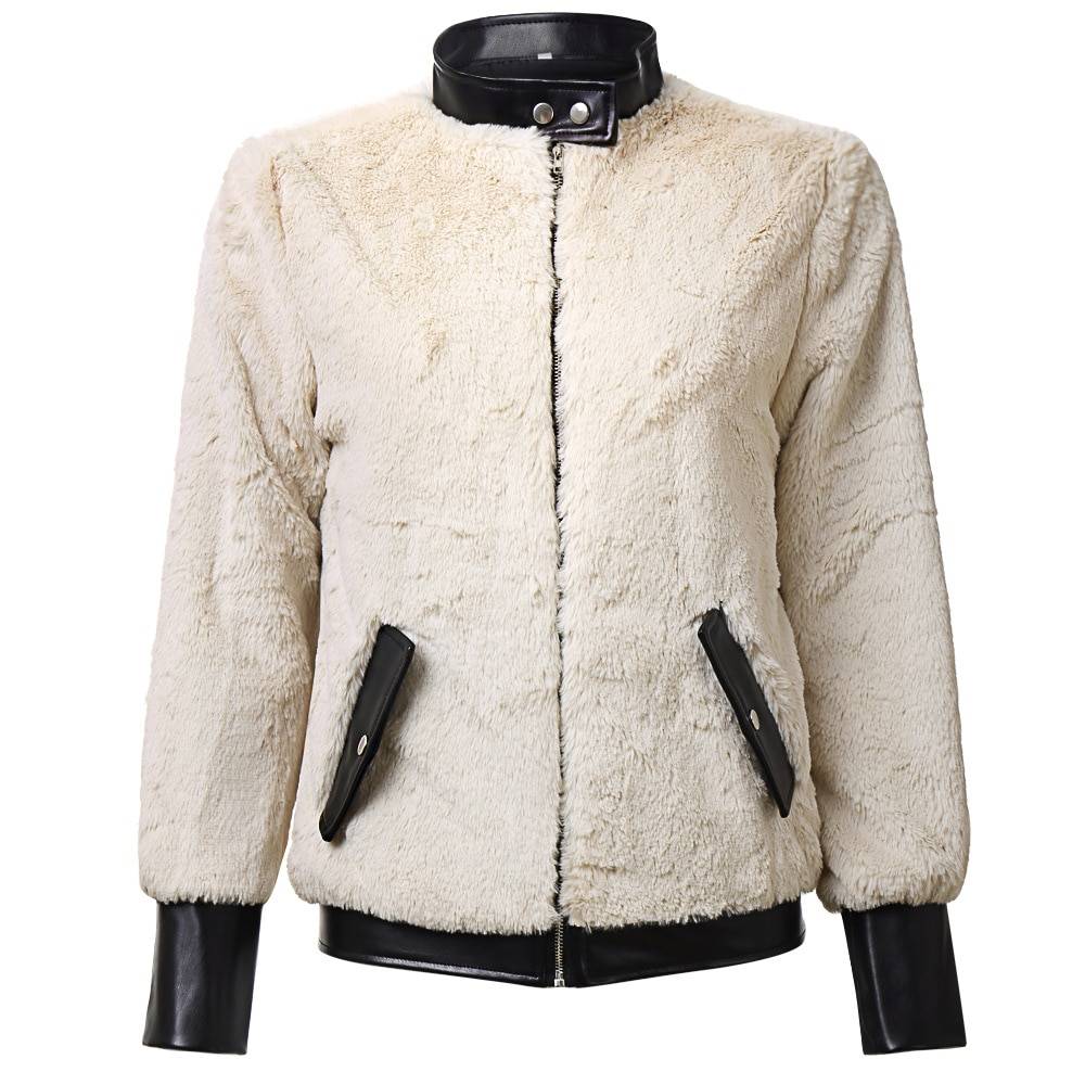 Mixed Fur Warm Zipper Coat Jacket | Uniqistic.com