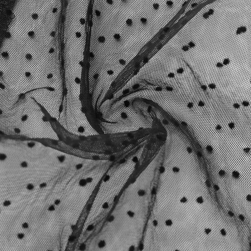 Long sleeve mesh transparent lace patchwork blouse