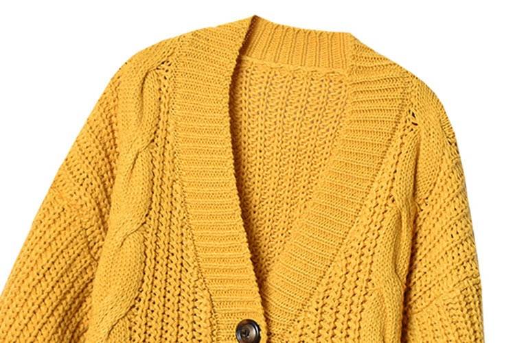 V Neck Long Sleeve Short Knitted Cardigan Sweater - Sweaters - Uniqistic.com