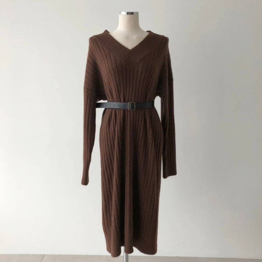 Long Sleeve Sweater Knitted Dress in Dresses
