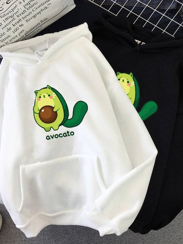 Avocado print oversize hoodie sweatshirt