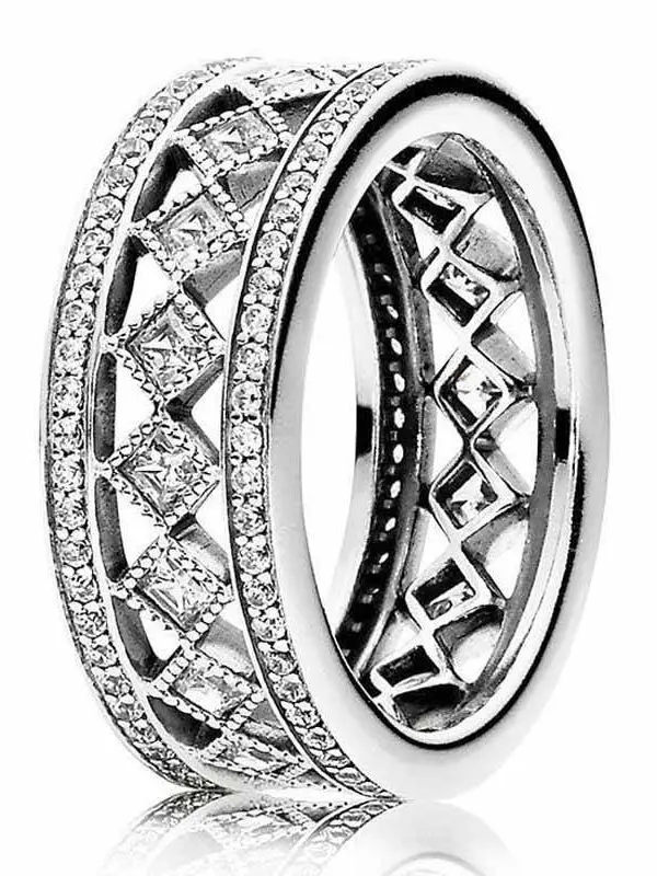 Leaves Flower Lace Of Love Entwined Lavish Silver Rings in Rings