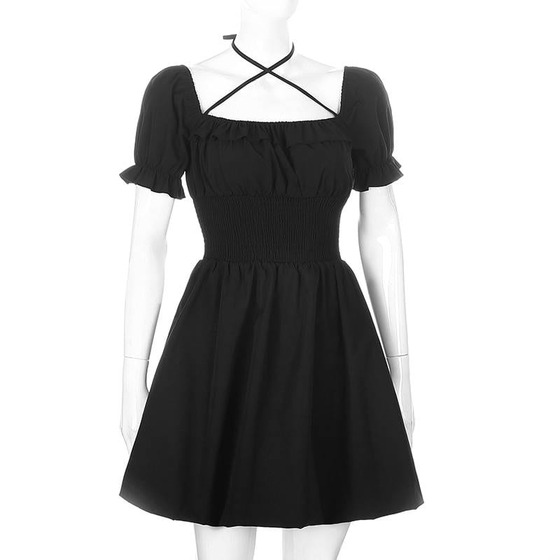 Vintage Gothic Ruffles Dress in Dresses