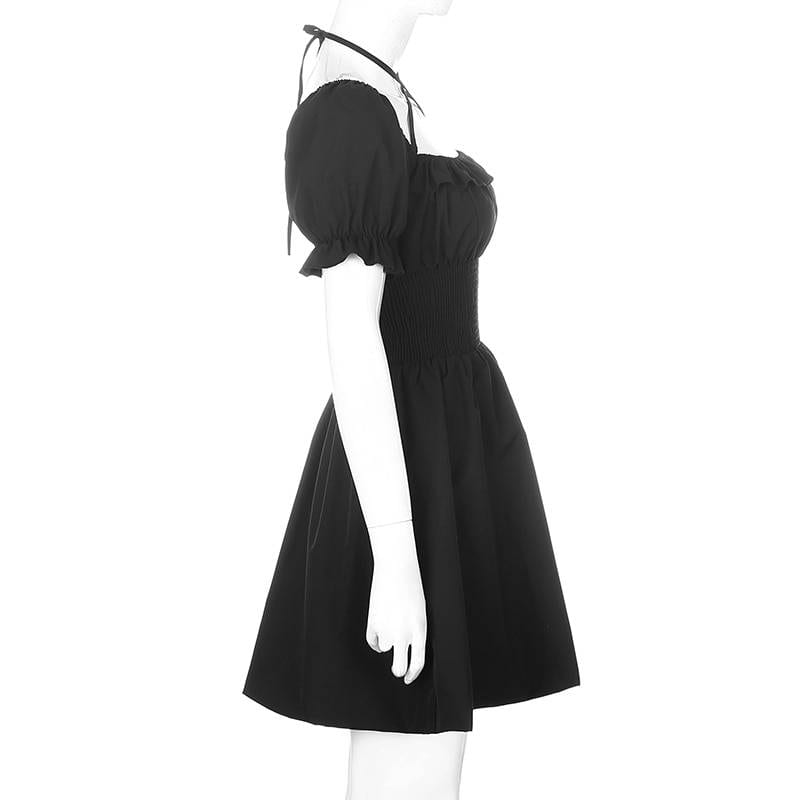 Vintage Gothic Ruffles Dress in Dresses