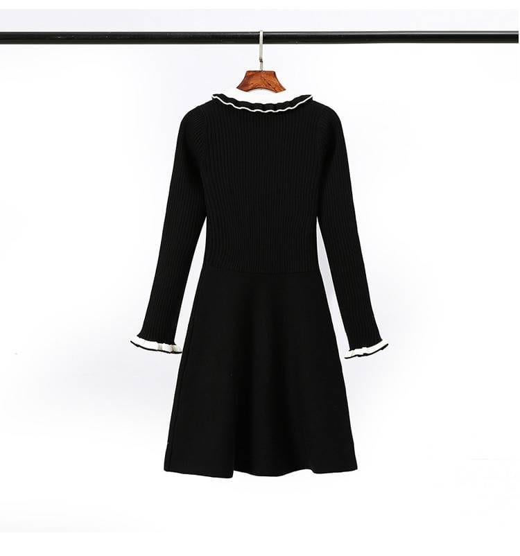 Vintage Knitted Sweater A-Line Dress in Dresses