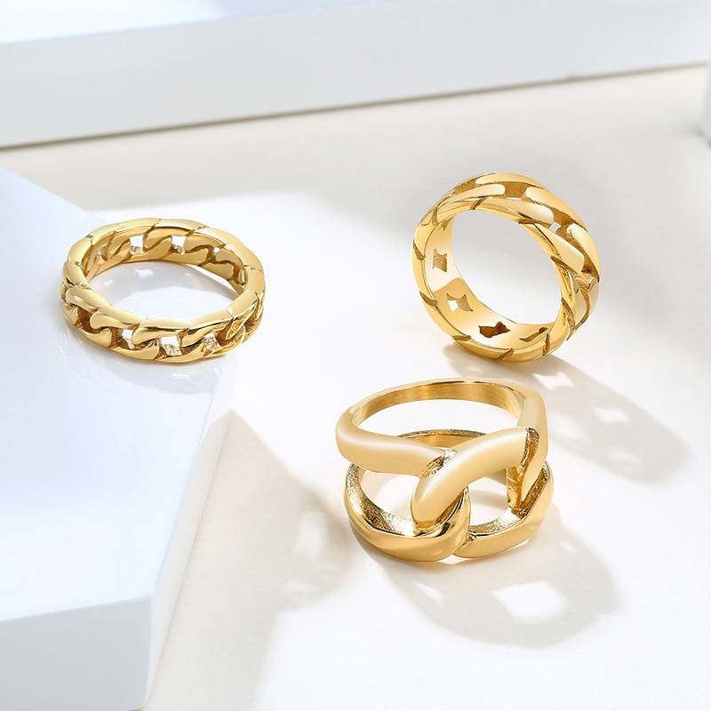 Gold Cuban Chain Ring - Rings - Uniqistic.com