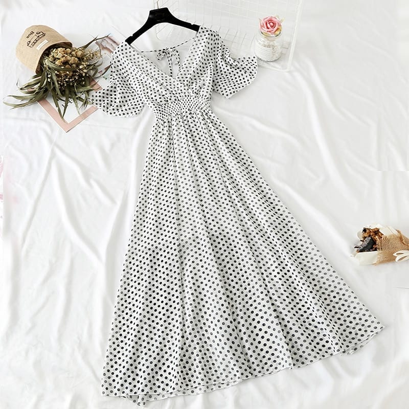 Summer Vintage Floral Chiffon Long Dress - Boho Summer Dresses - Uniqistic.com
