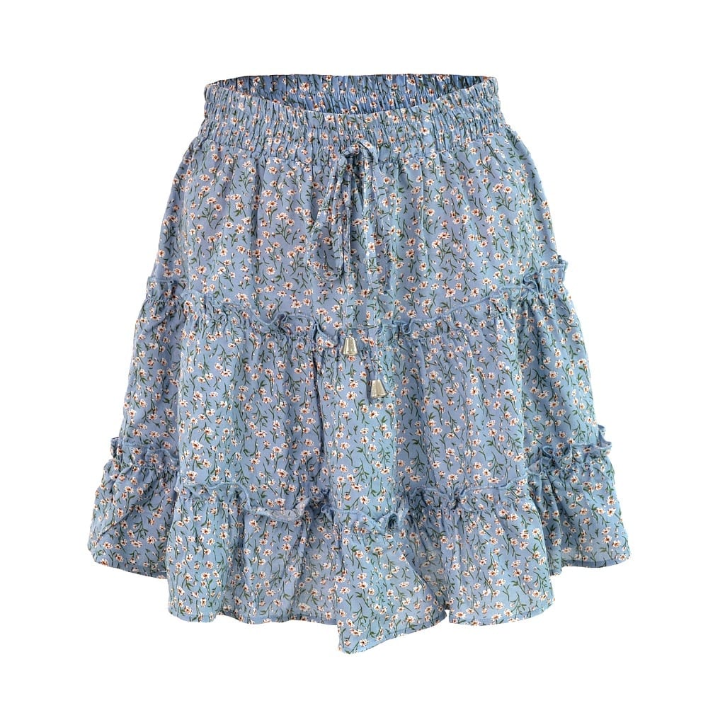Floral Print High Waist Mini Skirt in Skirts