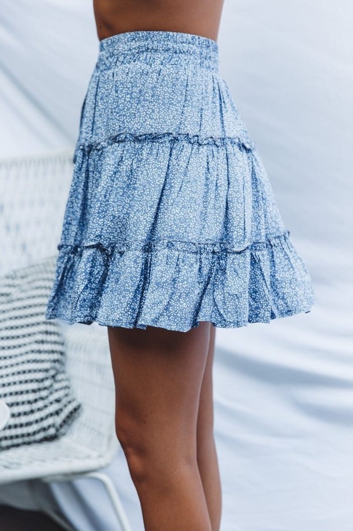Floral Print High Waist Mini Skirt in Skirts