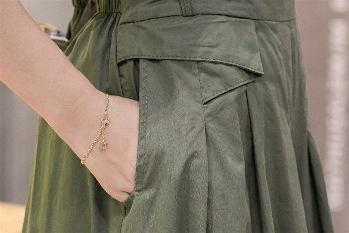 Army Green Straight Wide Leg Pants in Pants
