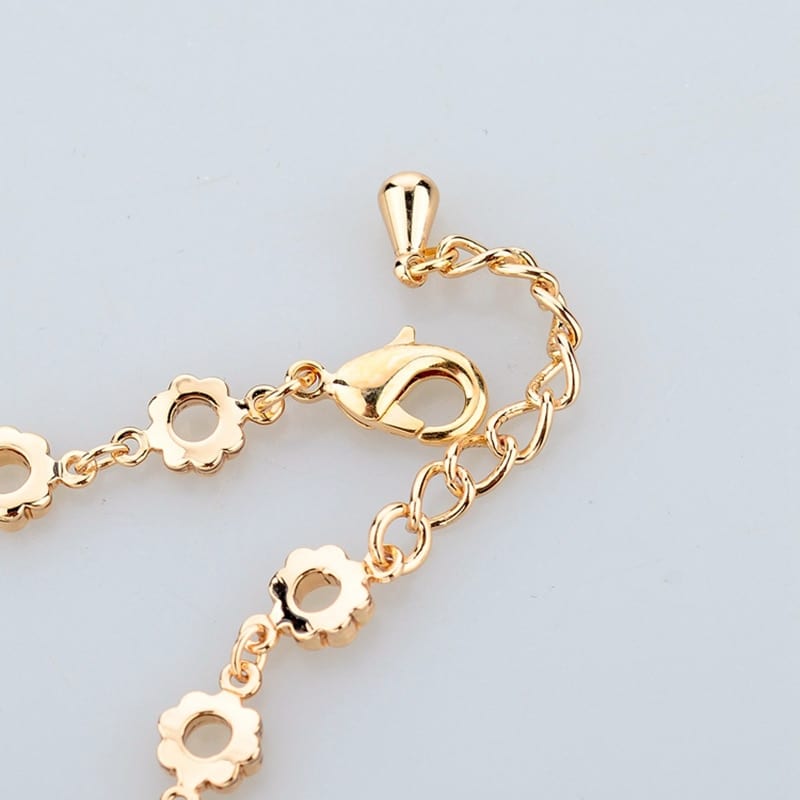 Cubic Zirconia Gold Gold Leaf Bracelet in Bracelet & Anklets