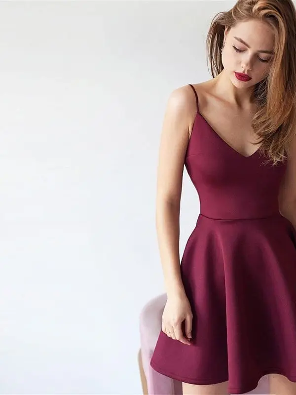 Sexy Solid Color A Line Sleeveless High Waist Party Club Dress in Dresses