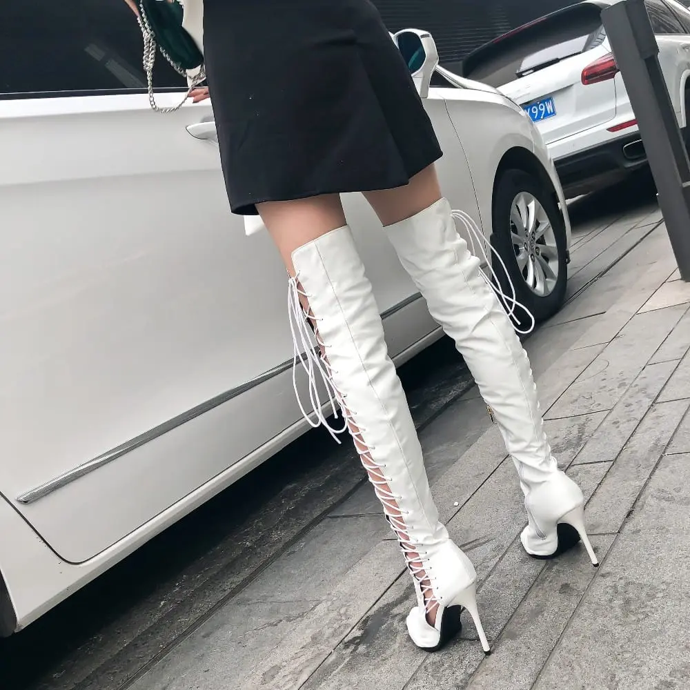 Sexy Knee High Hollow Out Summer Boots - Women's Boots - Uniqistic.com