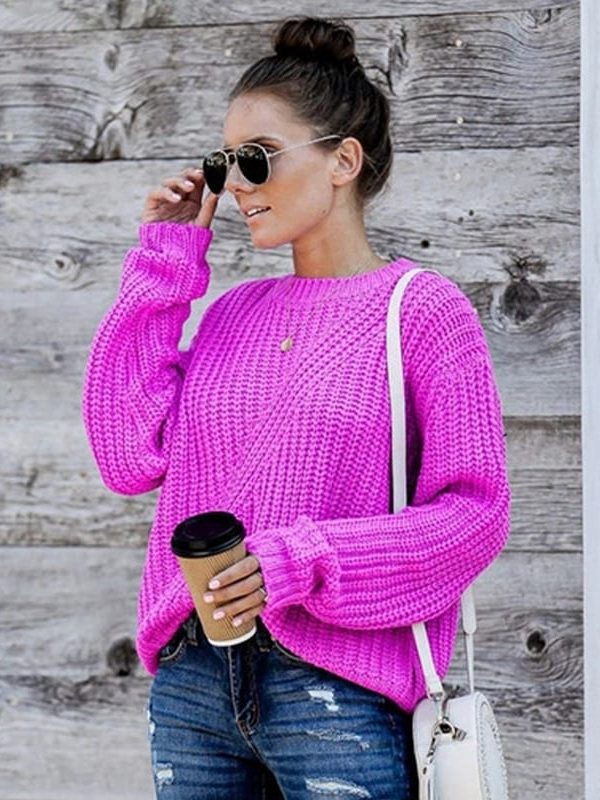 Solid Slim Basic Jumper - Sweaters - Uniqistic.com