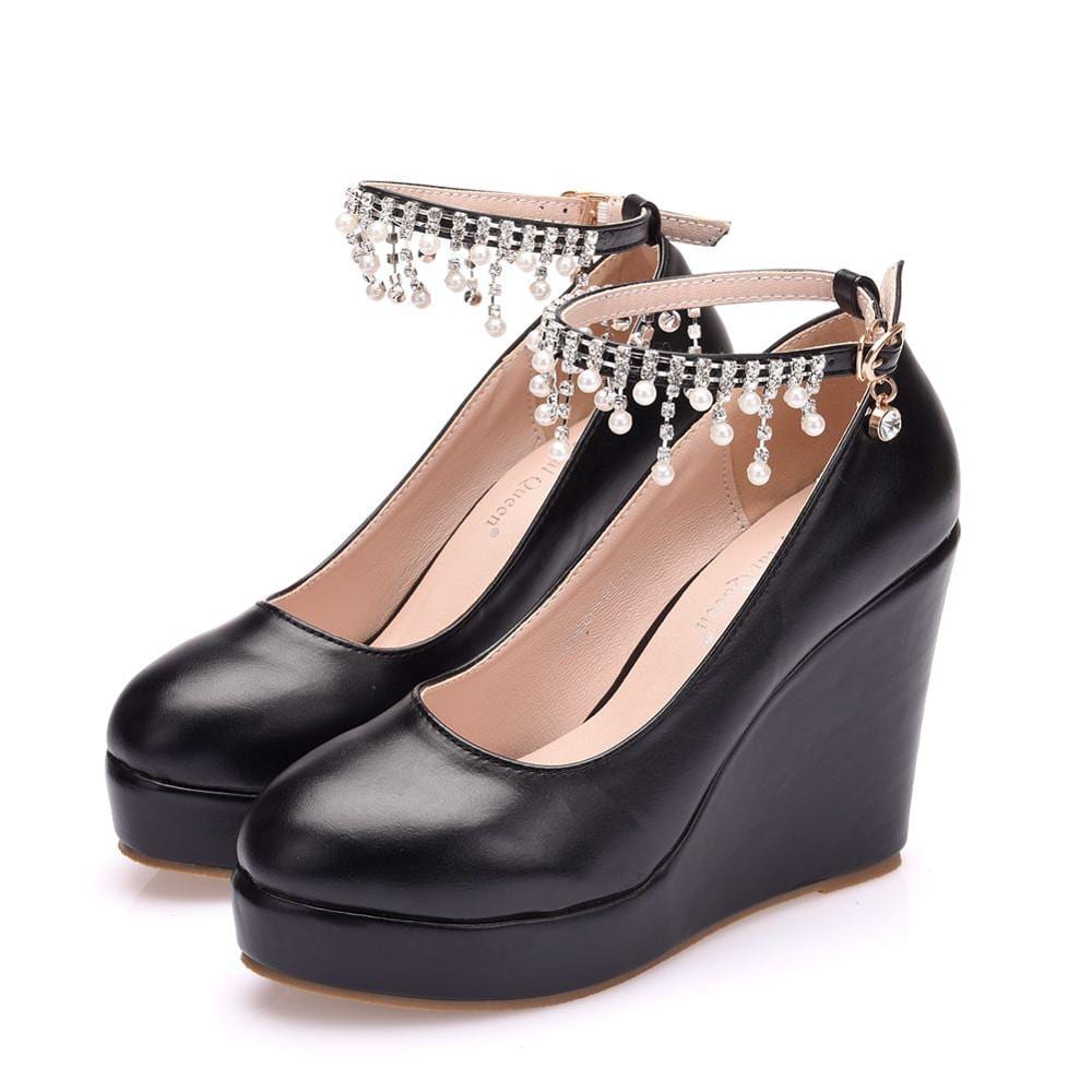 Ankle Strap Platform Wedge Shoes - Women's Pumps - Uniqistic.com