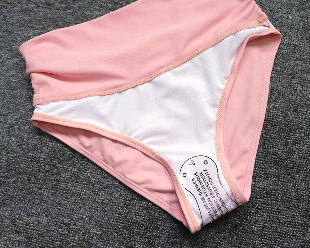 Pink High Waist Push Up Bandage Bikini in Swimsuits