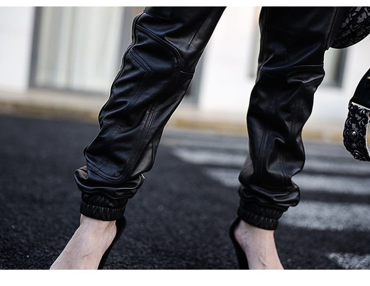 Long Black Faux Leather Jumpsuit - Jumpsuits & Rompers - Uniqistic.com