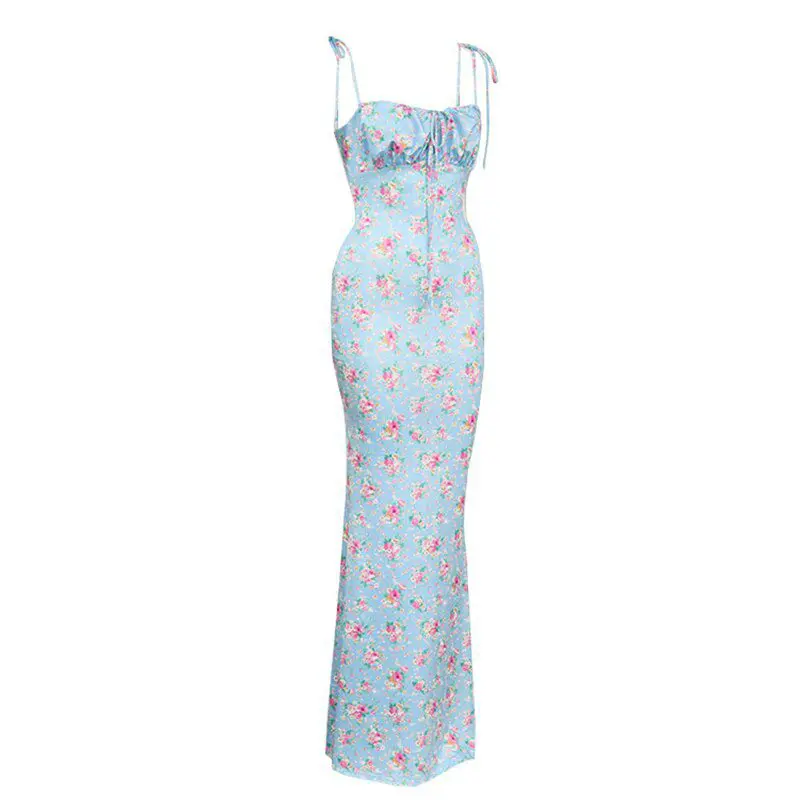 Flowery maxi dress with floral print