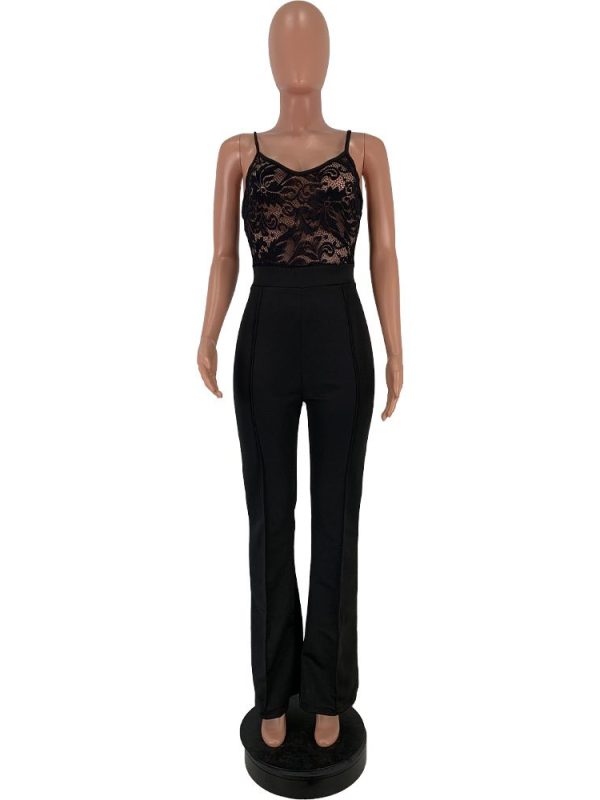 Sexy Lace See-through Suspender Jumpsuit - Jumpsuits & Rompers - Uniqistic.com