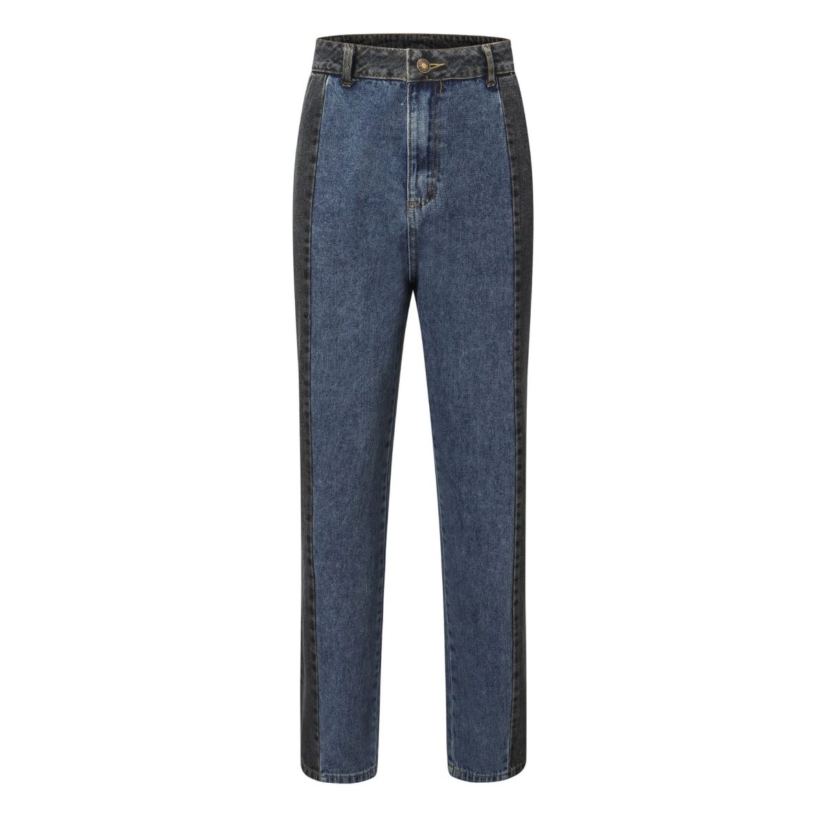 Color Contrast Patchwork Easy Matching Washed High Waist Jeans - Pants - Uniqistic.com