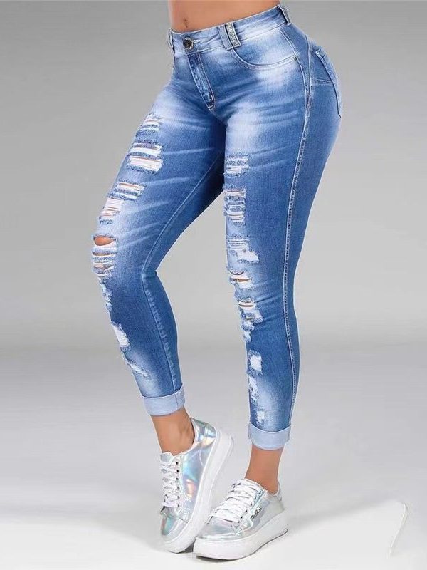 Ripped High Waist Jeans - Pants - Uniqistic.com