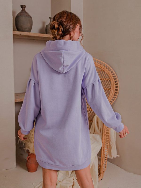 Purple Loose Long Sleeve Oversize Sweatshirt - Hoodies & Sweatshirts - Uniqistic.com