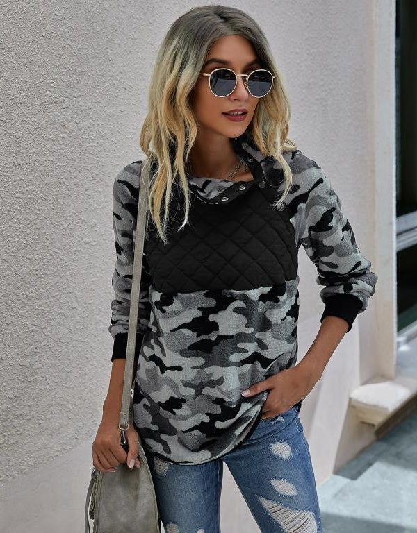 Leopard print splicing plush pullover hoodies - Hoodies & Sweatshirts - Uniqistic.com