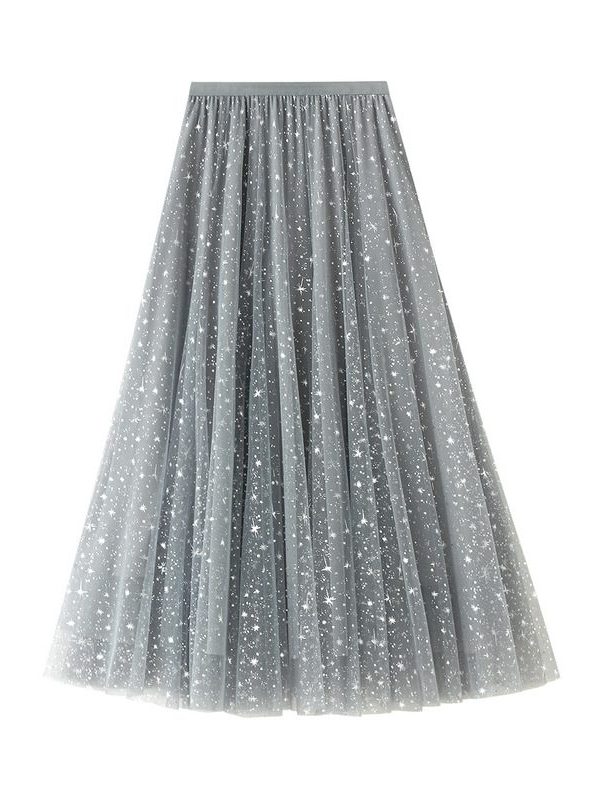 Gauze Fairy A-line Bubble Mid-Length Skirt in Skirts
