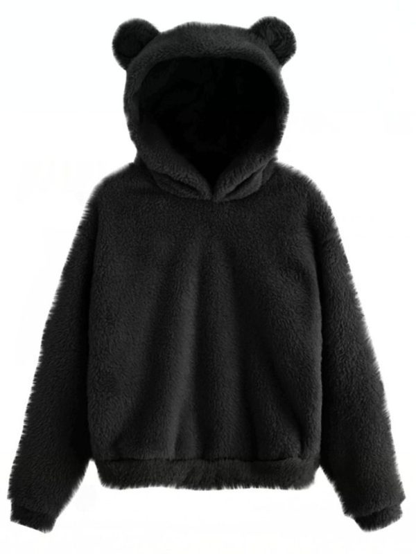 Fluffy Rabbit Ears Hooded Warm Sweater in Hoodies & Sweatshirts