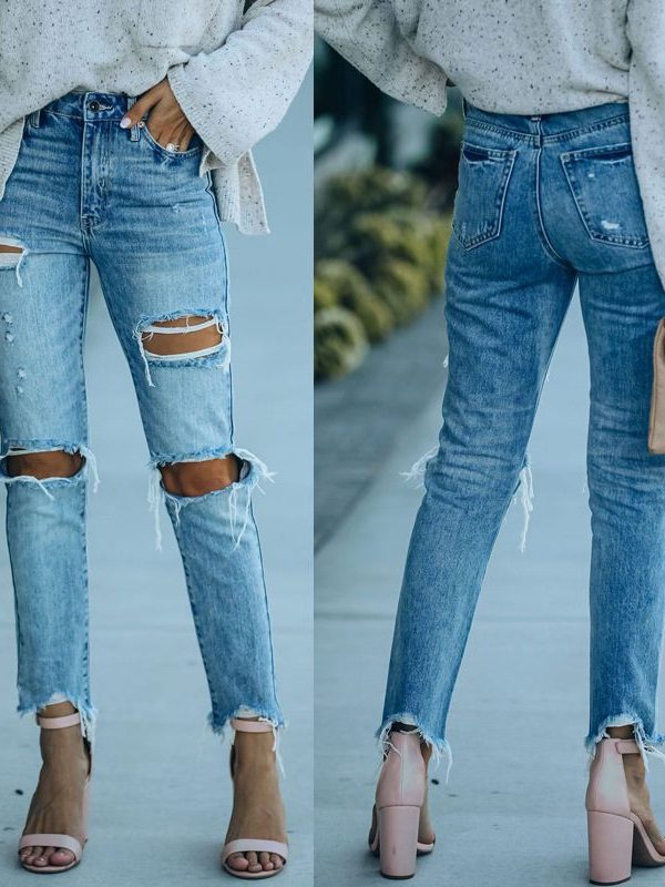 Slim Fit Slimming Holes Jeans - Pants - Uniqistic.com