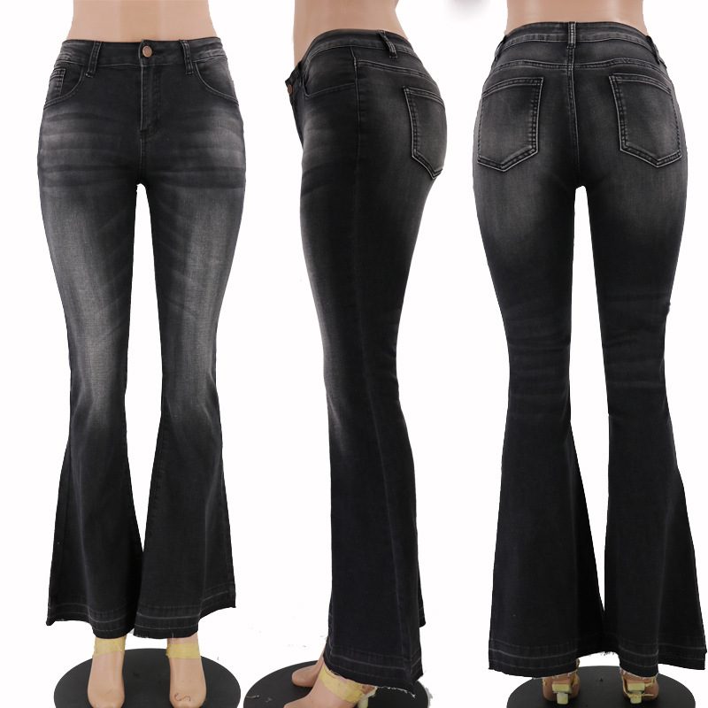 Low waist skinny women flared jeans