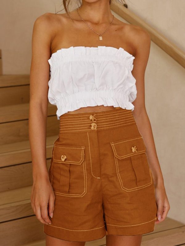 Casual Loose A-Line Wide-Leg Shorts in Shorts
