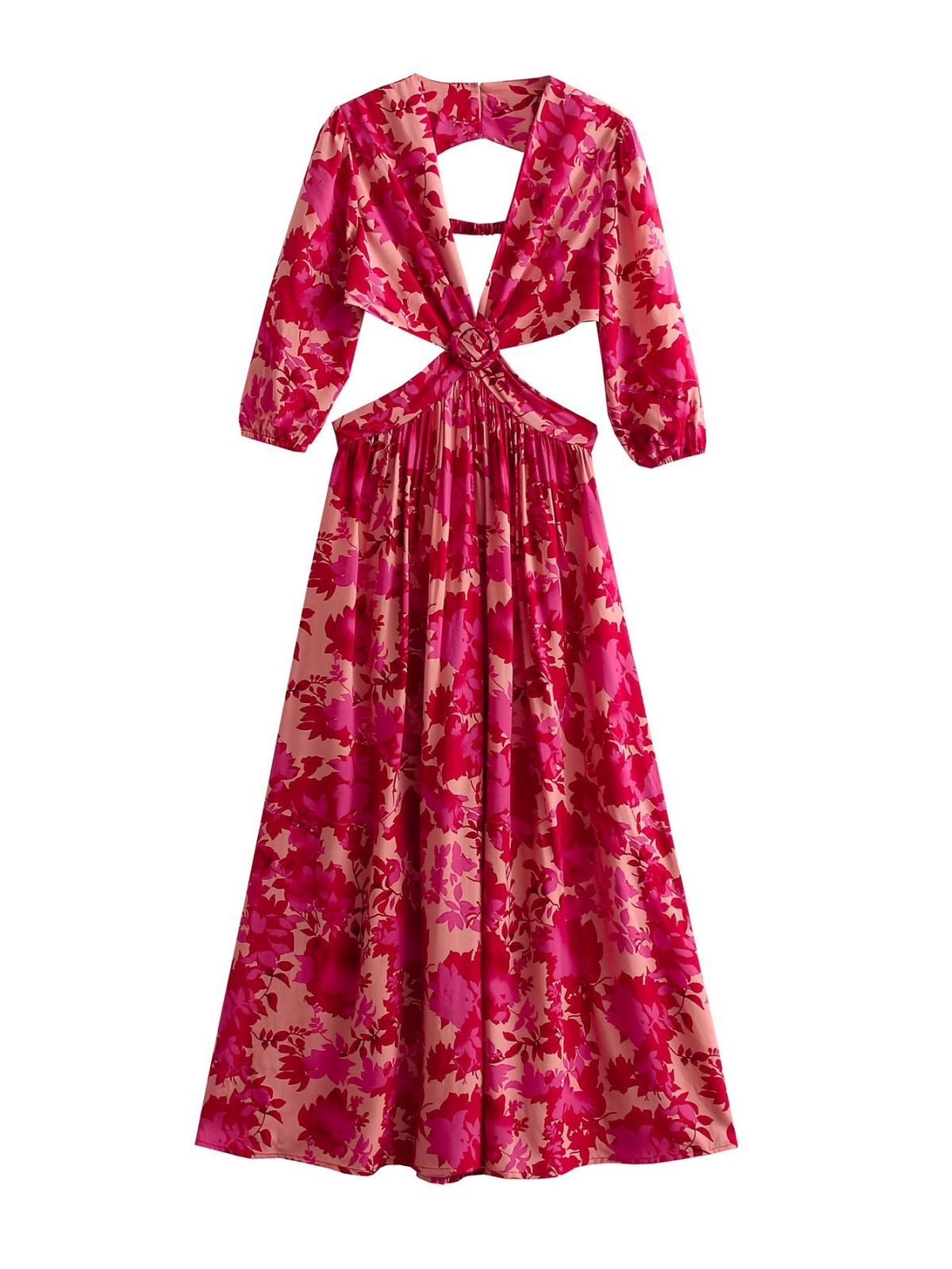 Printed Irregular Hollow-out Dress - Dresses - Uniqistic.com