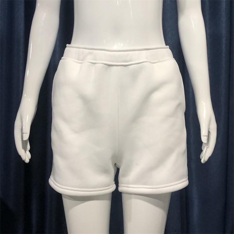 Casual fleece elastic waist all-match shorts