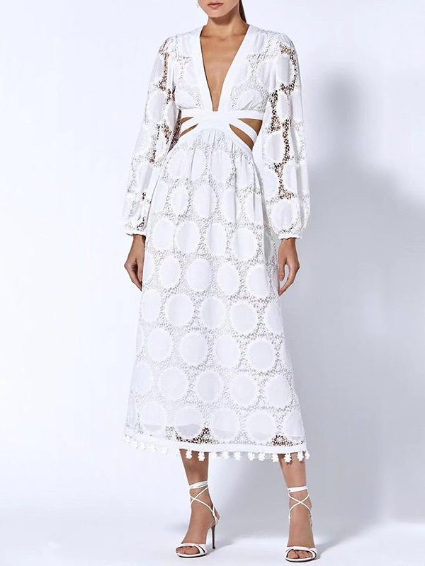 Palace Style Temperament Maxi Dress - Crochet Lace Dress - Uniqistic.com