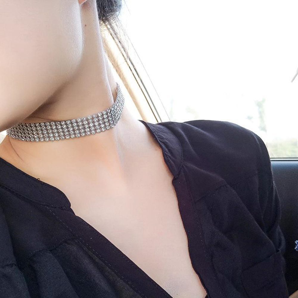 Silver Color Chain Punk Gothic Chokers Necklace in Necklaces
