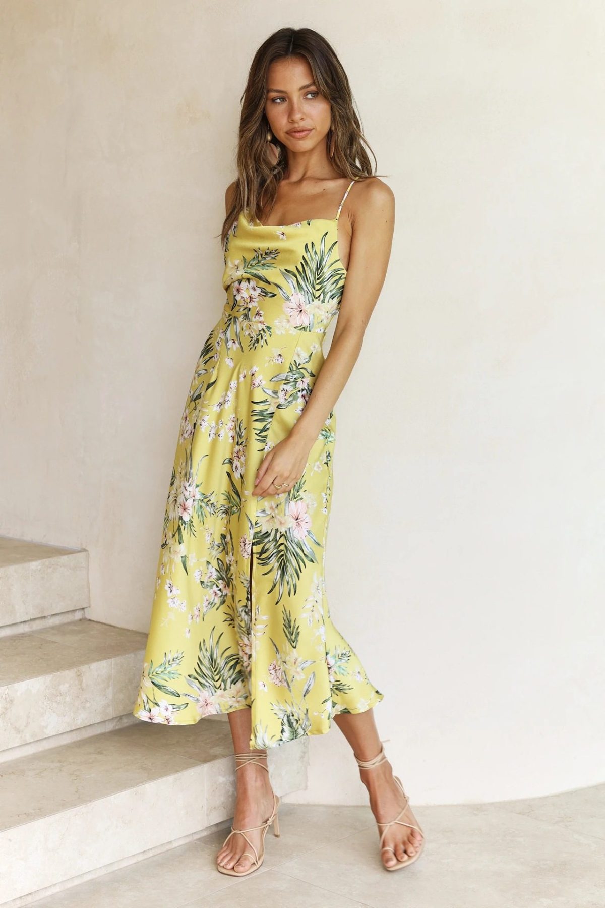 Elegant Sexy Low-Cut Floral Print Printed Dress for Women Spring Summer New - Dresses - Uniqistic.com
