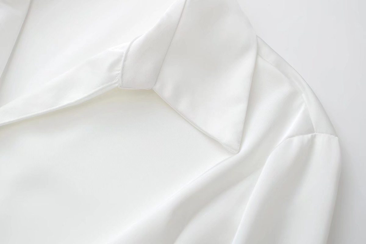 Casual Temperament Silk Satin Texture Shirt Dress | Uniqistic.com