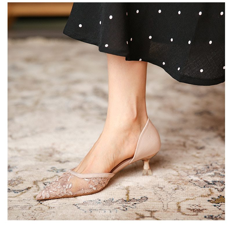 Crystal Elegant Pointed Toe Medium Heel Pumps - Women's Pumps - Uniqistic.com