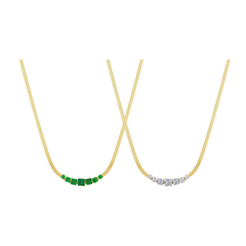 Zircon Charms Snake Chain Choker Necklace in Necklaces