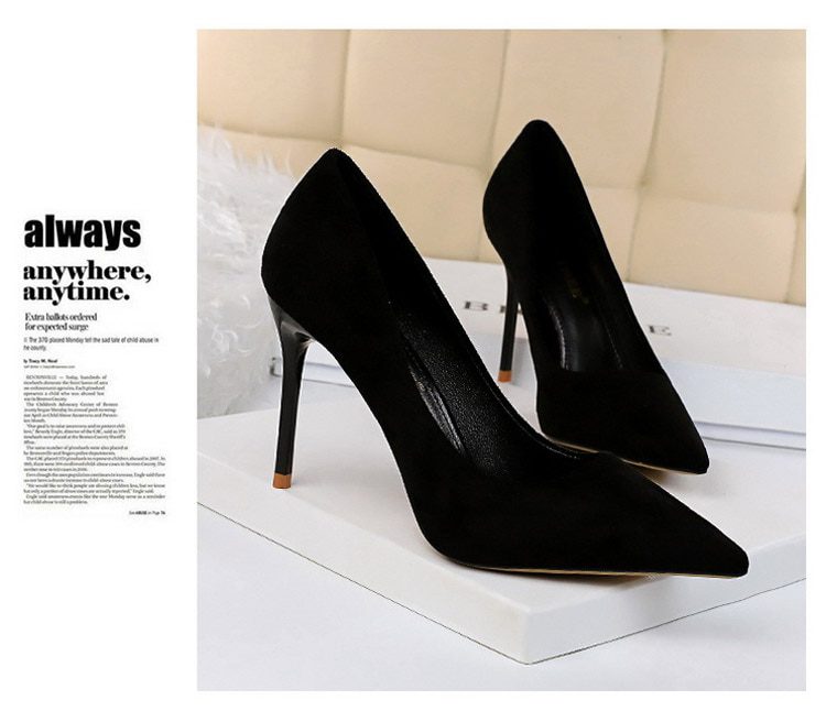 Suede High Heels Office Shoes in Women's Pumps