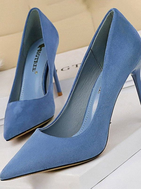 Suede high heels office shoes