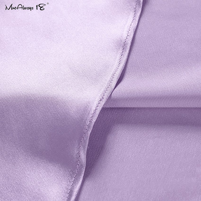 Purple Satin High Waisted Office Midi Skirt | Uniqistic.com