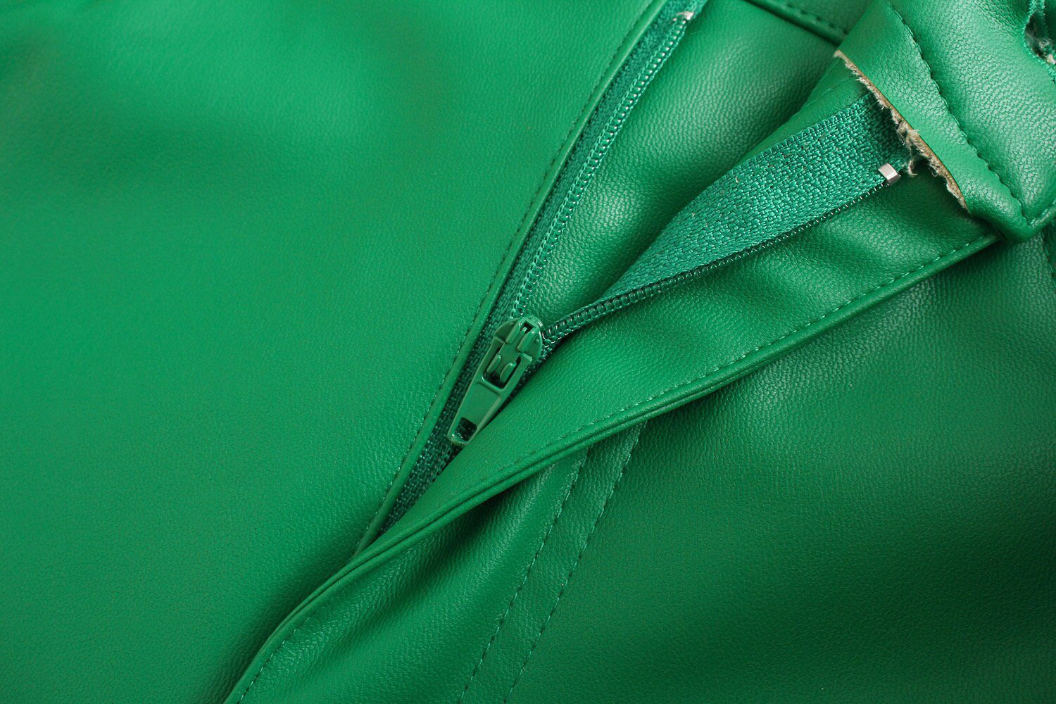Green PU Leather Zipper Pants - Pants - Uniqistic.com