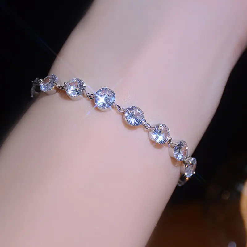 Shine Transparent Zircon Bracelet in Bracelet & Anklets