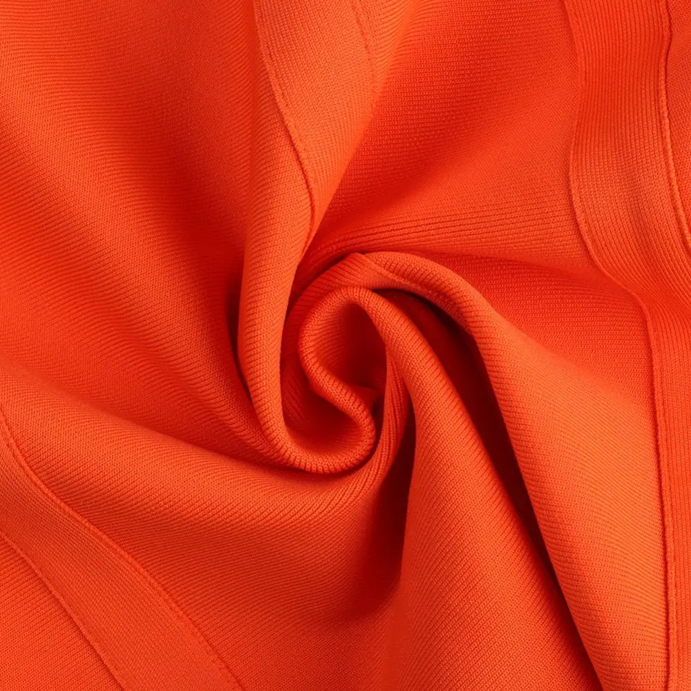 Elegant Orange Mini Bandage Dress in Dresses